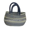 rush bag, sedge handbag with sedge handles, ladies' handbag, fashion handbag.