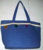 (sample and fashional)Paper straw beach bag with zipper and diamond