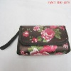 satin flower printed wallets ladies