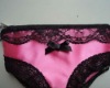 satin panty cosmetic bag with lace(HW-COSMETIC-178)