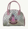 satin quilting with popular printing above for young girls handbag