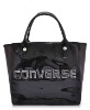 shiny black PVC beach bag