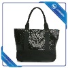 shiny canvas handbag