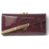 shiny leather wallet with top fashion design purse