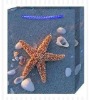 shopping bag,handle bag with starfish,promotional paper bag