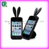 silicone bunny black case for iphone 4s