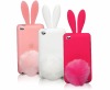 silicone mobile phone case for iphone with coll rabbit design