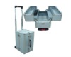 silver aluminum multi-function trolley makeup case