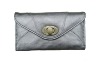 silver fashion wallets in PU with front lock