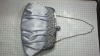 silver silk cion handbag with beads women handbag