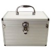 silver strip aluminum makeup case with cr-plated handle