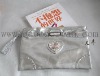 silvery pu cosmetic bag