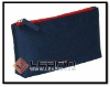 simple design blue microfiber zipper travel bag