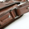 simple design brown color cowhide leather man shoulder bag