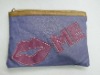 small canvas zippered pouch with printing