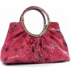 small snake Skin effect metal ring satchel bag