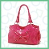 smart pink PU handbag for young lady