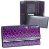 snake skin embossed checkbook wallet