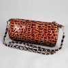 snakeskin pattern fashion leather handbag