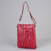 snakeskin pattern plum fashion bag handbag