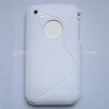solid white S-LINE TPU design style cover gel skin case for APPLE IPHONE 3GS