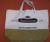 straw shopping bag with fabric material + straw