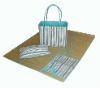 striped straw beach bag set