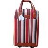 striped travel luggage bag