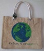 strong jute shopping bag with zipper