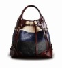 stylish PU bundle colour bar leather handbag