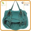 stylish ladies leather shoulder bag with fold-over flap