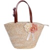 sweet girls' wheat straw tote bag