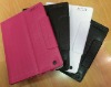 tartan design leather case for apple ipad2