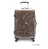 the lastest design PC trolley luggage,wheeled luggage,aluminium luggage(four 360 rototary wheels,2-piece sets)