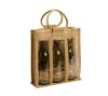 three bottles wine jute bag (NV-J016)