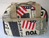 tote bag with USA newspaper pattern(small travel bag)