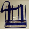 transparent PVC file bag /tote bag blue