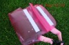 trendy pink PVC waist bag