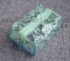 turquoise print clear pvc zipper cosmetic bag