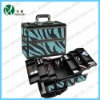 turquoise zebra professional makeup case train cosmetic case