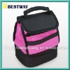 two-double pink lunch box with cooler bag