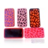 two-tone Silicon+Crystal cover case for iphone 4G,streamline&skidproof design