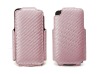 vertical soft twill pu and real leather case for iphone3 mobile phone