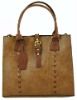 vintage tote shopping leather bag