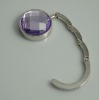 violet foldable bag hanger in silver