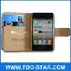 wallet leather case credit ID card slot holder cover pouch for iphone 4&4s