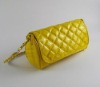 watfle weave leather shoulder bag