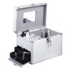 white aluminum cosmetic case with drawer