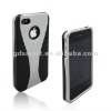 white and black PC RUBBERIZED snap-on hybrid comb case shell cover for IPHONE 4G 4S 4GS