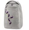 white backpack with flower embroider
